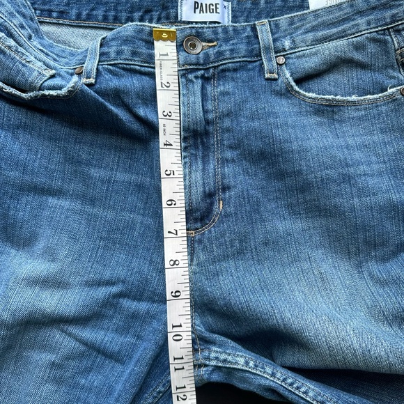 PAIGE Blue Denim High Rise Sarah Straight Lexington Designer Jeans Size 30 EUC - Picture 11 of 12